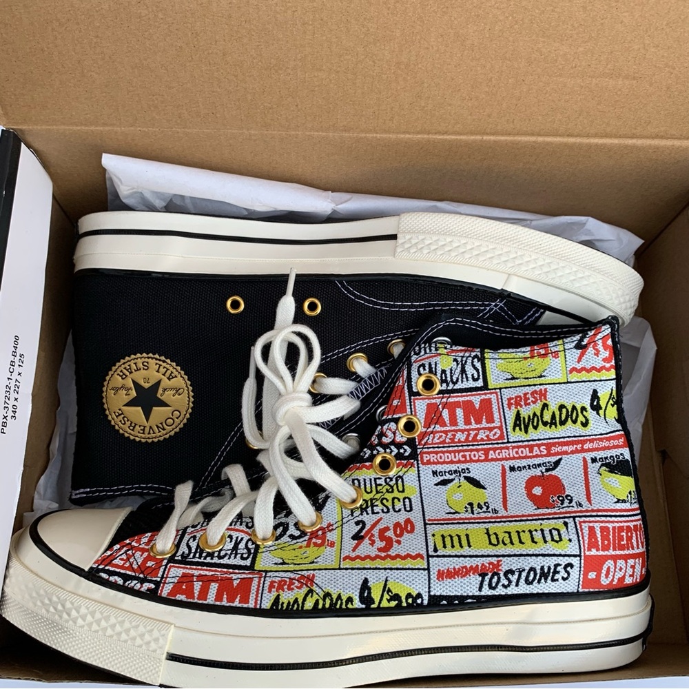 CONVERSE Mi GENTE Chuck 70 High Sneakers Unisex Sz Men 9 Women 11 Black /Multi